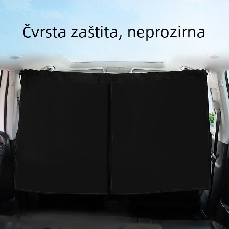 Auto sjenila za bebe s prednjim i stražnjim dijelom – gusto neproziran zasjenjavajući materijal, tip ugradnje, opći model, univerzalna prilagodba