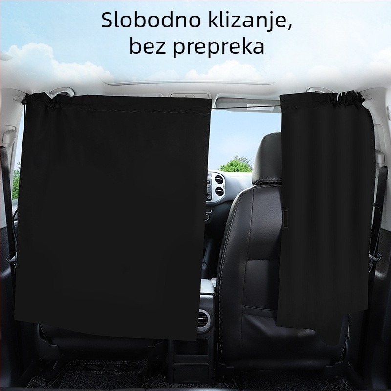 Auto sjenila za bebe s prednjim i stražnjim dijelom – gusto neproziran zasjenjavajući materijal, tip ugradnje, opći model, univerzalna prilagodba