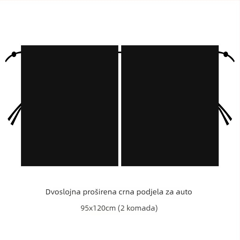 Auto sjenila za bebe s prednjim i stražnjim dijelom – gusto neproziran zasjenjavajući materijal, tip ugradnje, opći model, univerzalna prilagodba