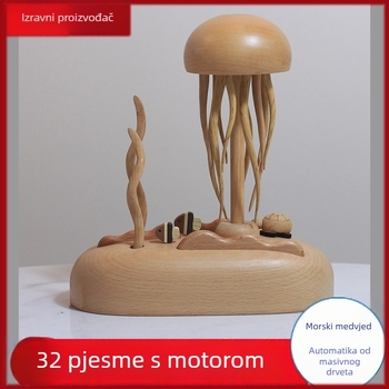 Drvena kutija s glazbom u obliku meduze, 32 pjesama, ručna izrada, mogućnost otiska logotipa, moderan minimalistički dizajn