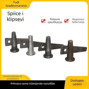 Građevinski pričvrsni elementi i pinovi — šuplje galvanizirane pozicionirajuće pinove, aluminijski oplatni pribor, trokutasti samozaključavajući pinovi, kaljeni