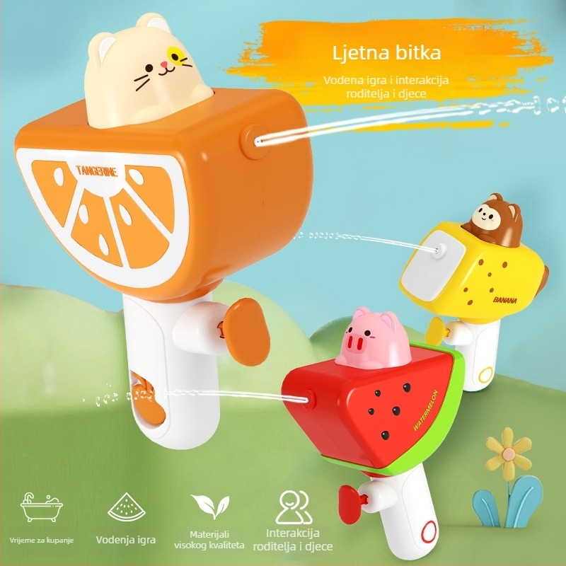 Dječji vodeni pištolj s voćnim karikaturalnim dizajnom (plastika; Brand Jia Shu; Funkcija: ispuštanje vode; Za dob 4–6 godina; Kategorija: vodene igračke)