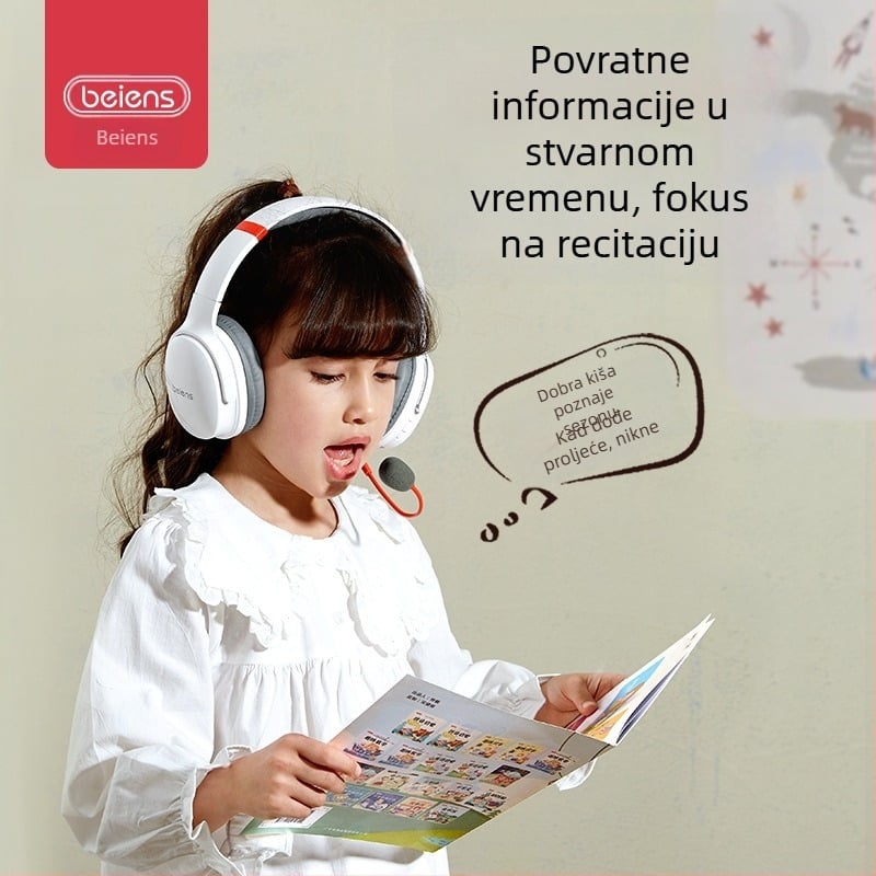 Dječje slušalice u stilu muff za interaktivne obrazovne igre, litij baterija, za uzrast 7–14 godina