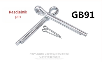 Hairpin cotter pin, 4mm, galvanizirani GB91, čelik s udjelom ugljika Q235, spojni elementi za mehaničku industriju