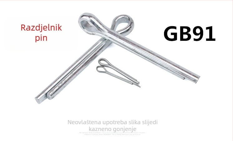 Hairpin cotter pin, 4mm, galvanizirani GB91, čelik s udjelom ugljika Q235, spojni elementi za mehaničku industriju