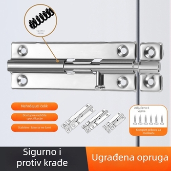 Nehrđajući čelični brava za vrata s A-tip iglom, s flange ugradnjom, perlatni završni premaz, marka Shuntai, moderni minimalistički stil