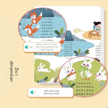 Lifang Dječja knjiga s glasom: Čitač za razvoj govora za djecu 0–3, interaktivna knjiga s zvukom, USB punjenje, memorija do 1GB