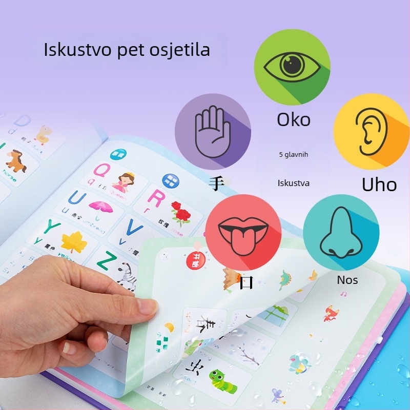 Govoreća rana edukativna audio-knjiga i uređaj za čitanje na točkicu, električni, punjiv, litijska baterija, za uzrast 4–6 godina, memorija <1 g