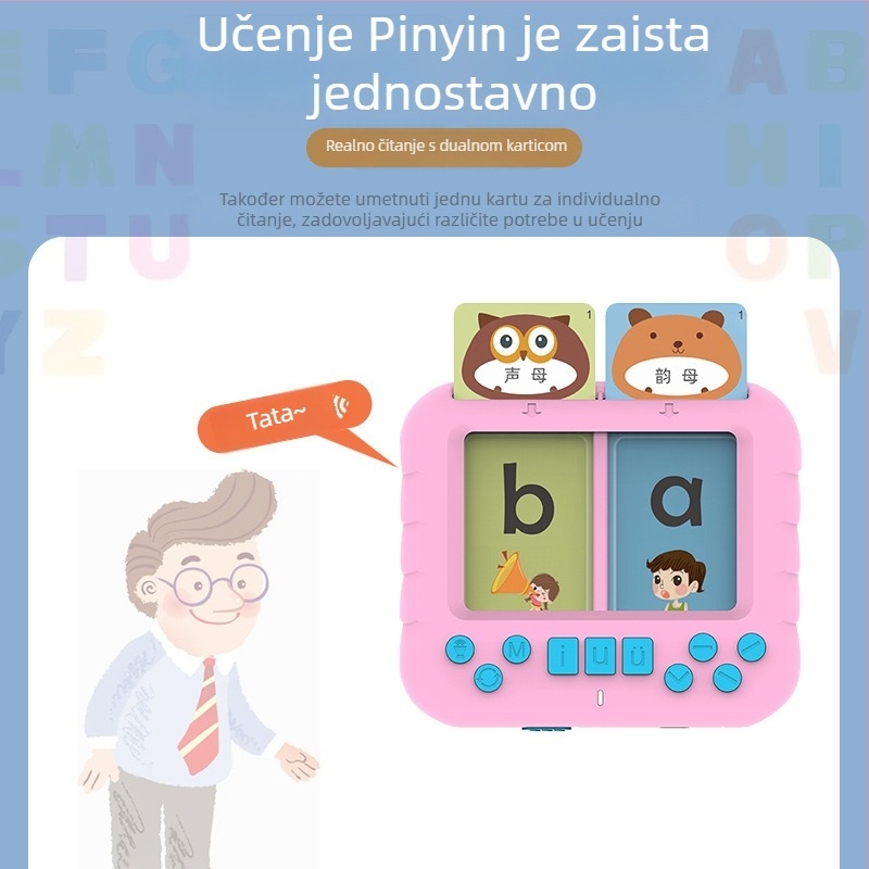 Dječiji uređaj za učenje Pinyin s igrom idioma i pametnim dodirnim zaslonom — Električni, punjivi, ABS, 1 GB memorije, za djecu 4–6 godina.