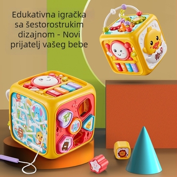 Yanuo Zhicubic Višefunkcionalni šesterostranični bubanj i puzzle igračka za ranu edukaciju — glazba, dodir, roditeljsko-dijete interakcija, plastika, napajanje baterijama, za djecu od 0 do 3 godine