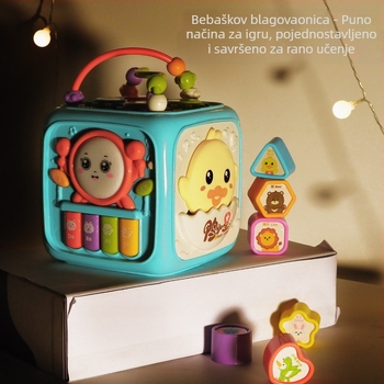 Yanuo Zhicubic Višefunkcionalni šesterostranični bubanj i puzzle igračka za ranu edukaciju — glazba, dodir, roditeljsko-dijete interakcija, plastika, napajanje baterijama, za djecu od 0 do 3 godine