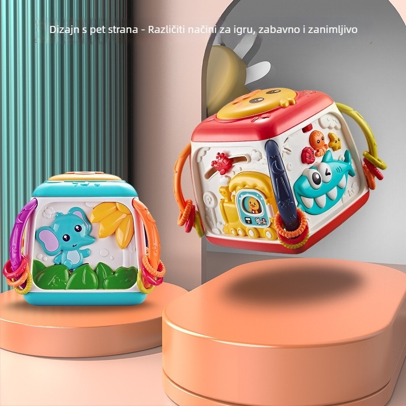 Yanuo Zhicubic Višefunkcionalni šesterostranični bubanj i puzzle igračka za ranu edukaciju — glazba, dodir, roditeljsko-dijete interakcija, plastika, napajanje baterijama, za djecu od 0 do 3 godine