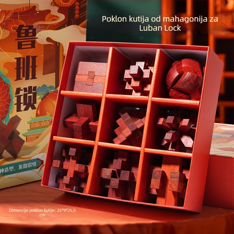Kongming Lock drveni obrazovni igrač Hongxin – OEM logo, za uzrast 7–14 godina
