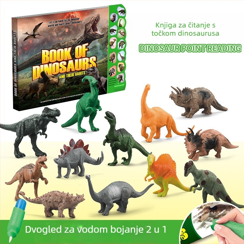 Čitaća olovka za djecu – Dinosaurska edukativna igračka s glazbenom funkcijom, ABS kućište, napajanje baterijama, šarena kutija, uzrast 4–6 godina
