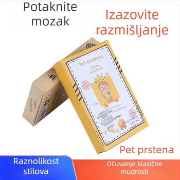 Metalni Luban zagonetni ključ s pet lanaca — mozgovno treniranje, edukativna igračka za uzrast 7–14 godina