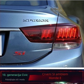 Metalni emblem Civic desete generacije, Type R stil, za prednji i stražnji dio automobila