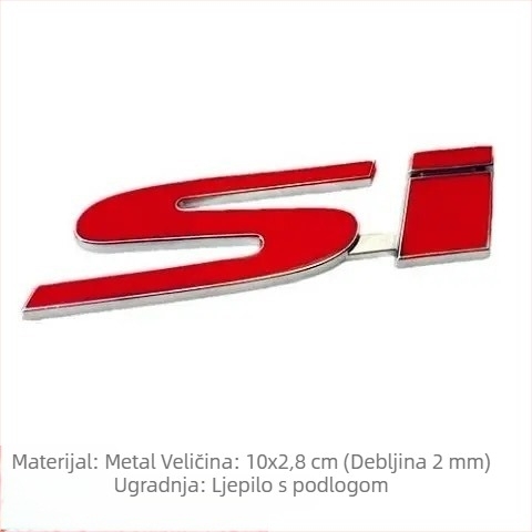 Metalni emblem Civic desete generacije, Type R stil, za prednji i stražnji dio automobila