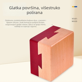 Drveni Kongming/Luban Lock puzzle kutija – Broadcom; Materijal: Drvo; Funkcija: Puzzle; Kategorija proizvoda: Kongming Lock/Luban Lock; Prilagodba: Da