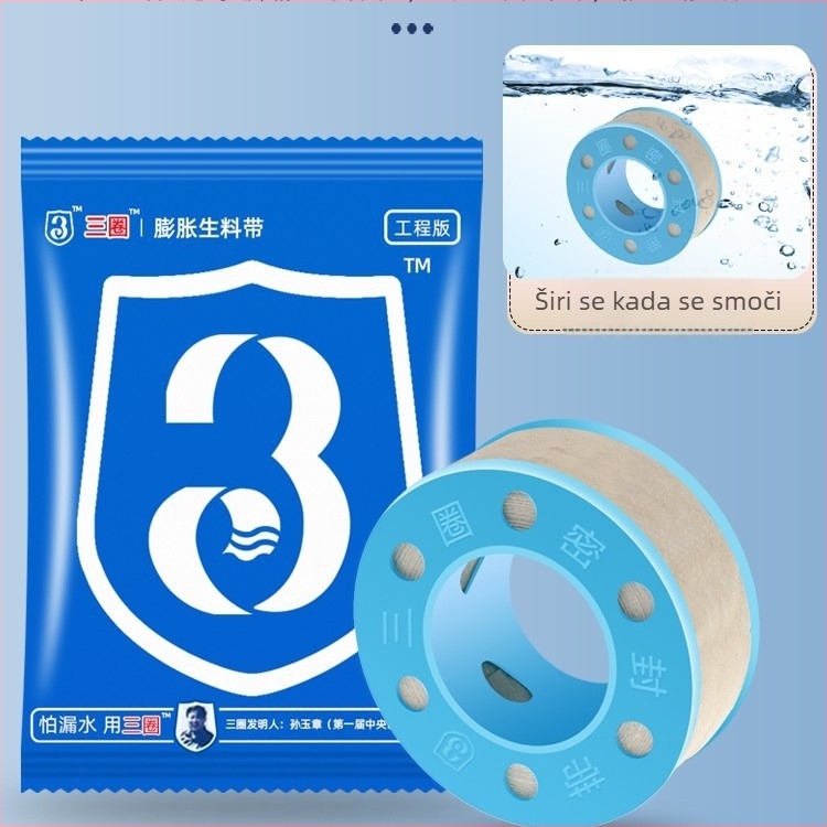 PTFE brtvna vodovodna traka za slavine, 15m, vodootporna, marka Three Circles