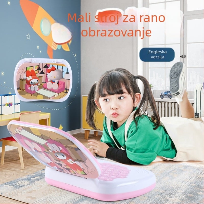 Dječji sklopivi uređaj za čitanje na dodir i pričanje priča uz glazbu, ABS kućište, do 1 GB memorije, napajanje običnim baterijama, za uzrast 4-6 godina.