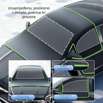 Pokrov prednjeg vjetrobranskog stakla automobila – denim, prošireni stil, kod WJ0085, pričvršćivanje remenom, univerzalno