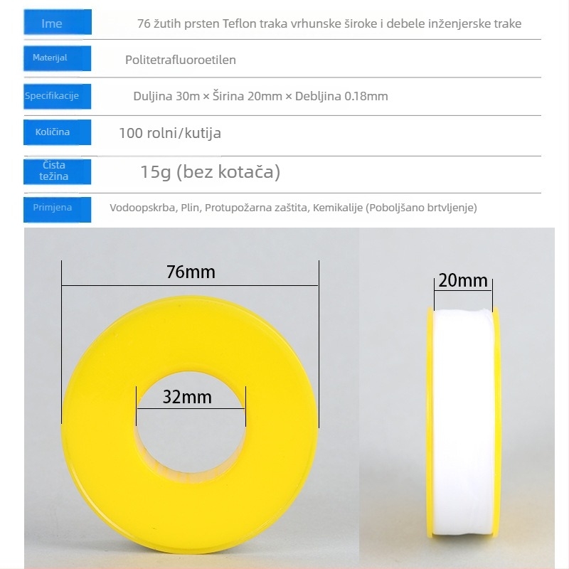 PTFE vodootporna traka za vodovod, PTFE materijal, suvremen minimalistički stil