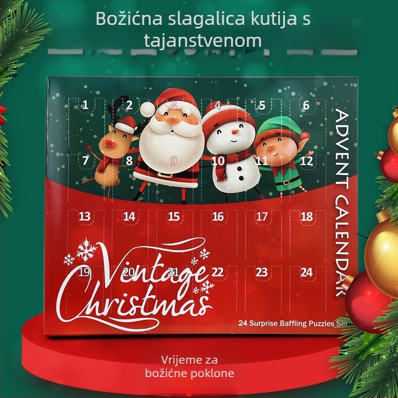 Metalni puzzle Devet prstena, 24 dijela, za djecu 7–14 godina, božićni advent kalendar igračka