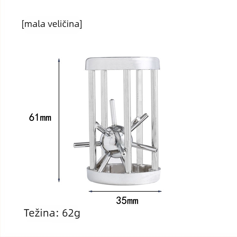 Metalna puzzle-kavez s bodljikavom kuglom, Luban lock i horseshoe lock (Od 14 godina)