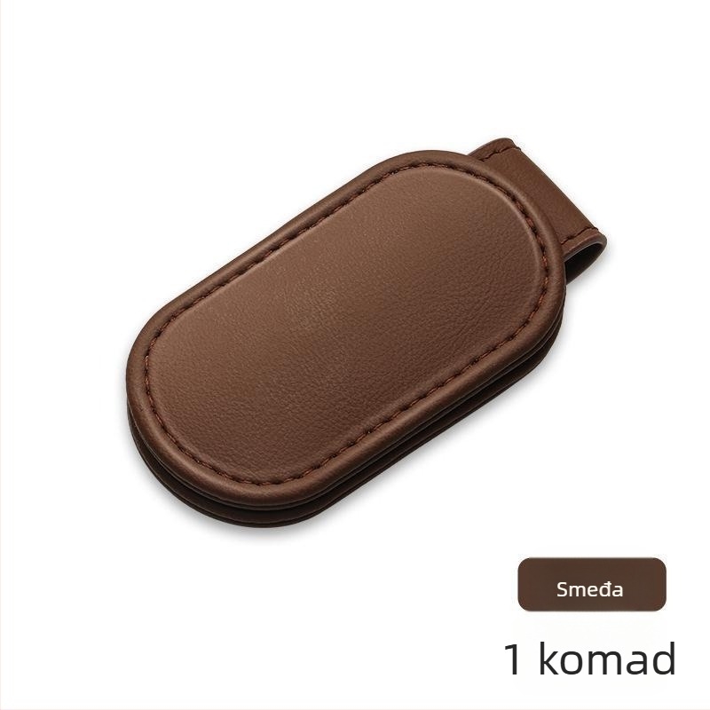 Držač sigurnosnog pojasa od Nappa kože, magnetskim klipom i otiskom logotipa