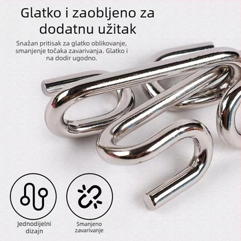 Kongming Lock/Luban Lock puzzle set, metal, ZLJK24, pakiranje mrežnom vrećicom, za dob 7–14 godina.