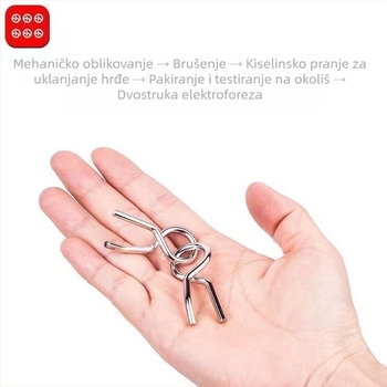 Kongming Lock/Luban Lock puzzle set, metal, ZLJK24, pakiranje mrežnom vrećicom, za dob 7–14 godina.