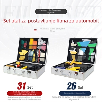7MO Set alata za foliju automobila s toplinskom pištolom, scraperom i PPF instalacijskim kompletom