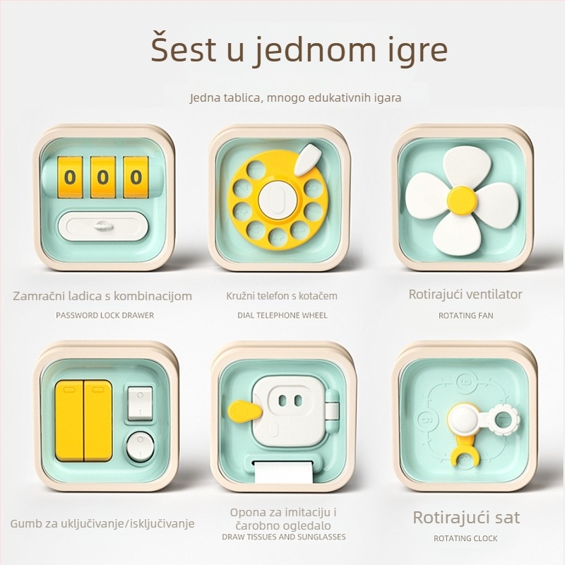 Montessori ploča za bebe – plastika, Kongming/Luban lock, DIY logotip OEM, licencirana privatna oznaka