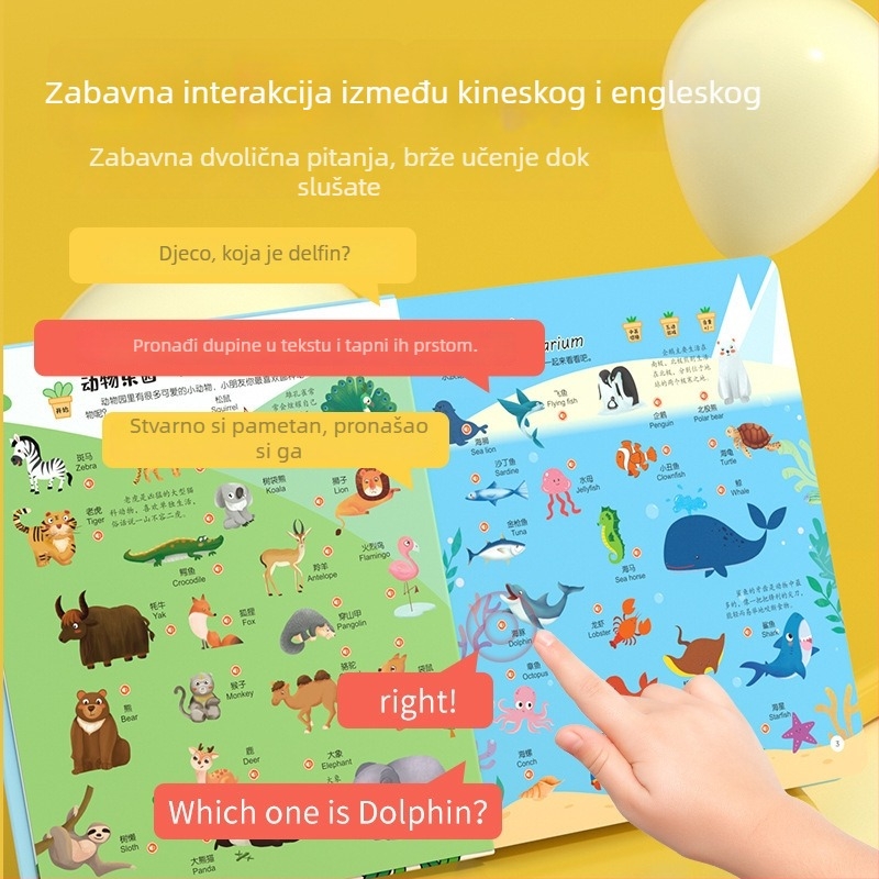 Govorljiva kognitivna enciklopedija – kinesko-engleska dvojezična govorna knjiga za predškolske djece (4–6 godina, papirnata igračka, bez memorije, napajanje baterijama)