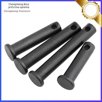 Pozicionirajući pin s rupom i plosnom glavom, visoke čvrstoće 8.8, DIN 1445-1977, oksidirani crni karbonski čelik