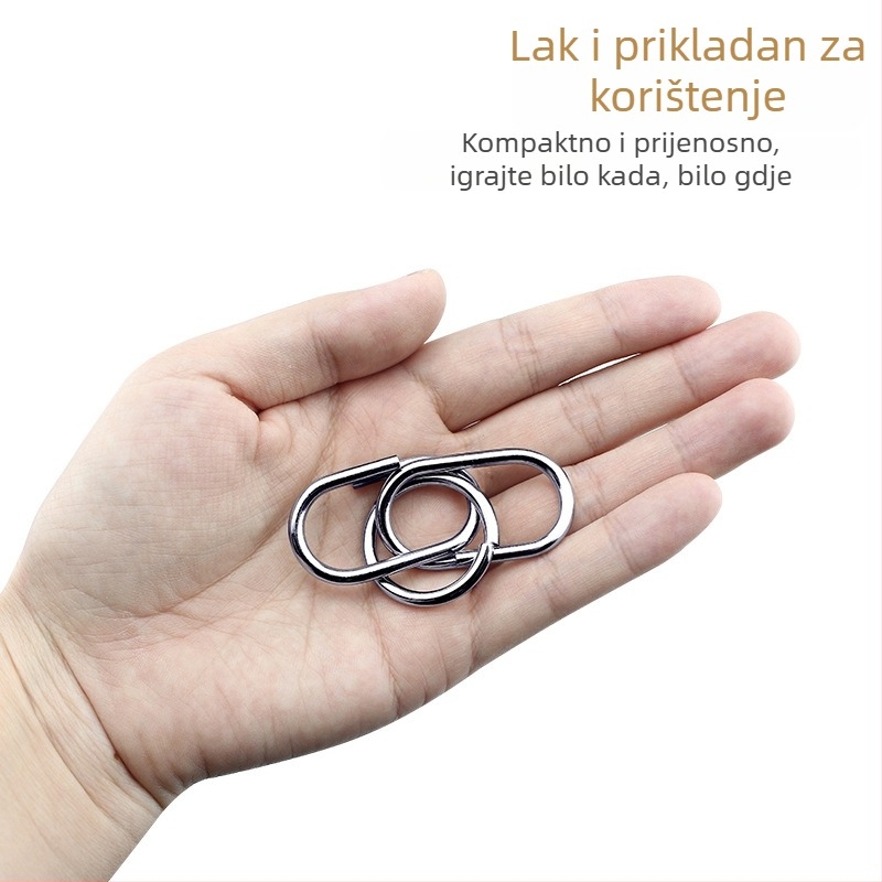 Puzzle s devet prstenova, željezna konstrukcija, set od 32 dijela, mogućnost prilagođavanja loga, pogodno za uzrast 7–14 godina