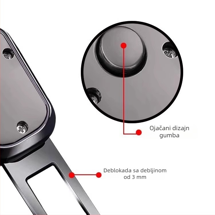 Automobilska sigurnosna spona – model 3908, materijal PP, ugradnja snap-on, za bočnu stranu automobila, mogućnost prilagodbe