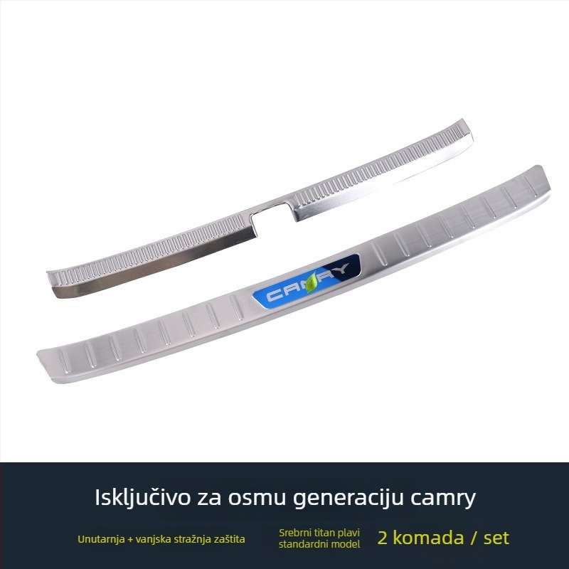 Nerđajući čelični podmetač praga prtljažnika, Camry Hybrid 2018-2021, Model R002, s otisnutim logom