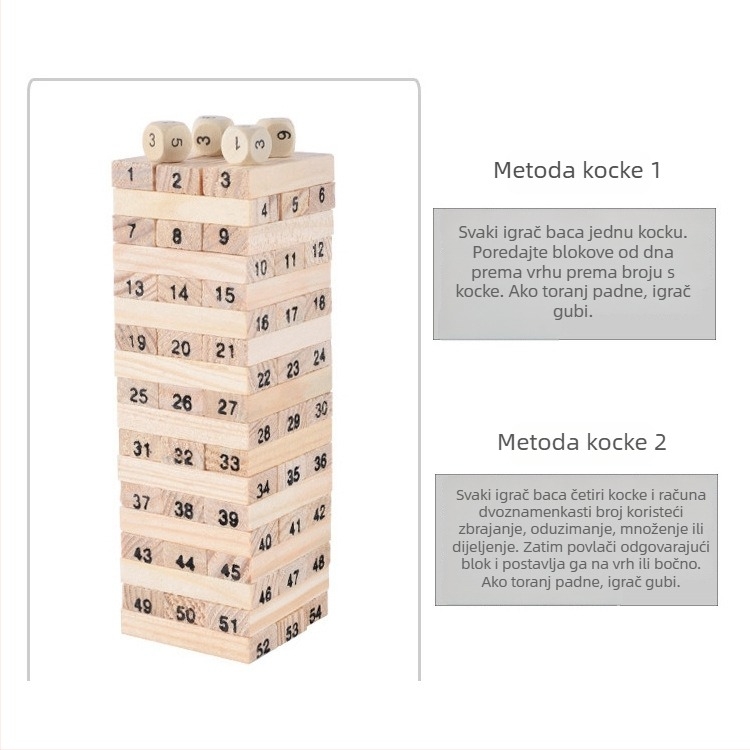Drveni puzzle za razvoj inteligencije, za uzrast 7–14 godina, mogućnost OEM logotipa