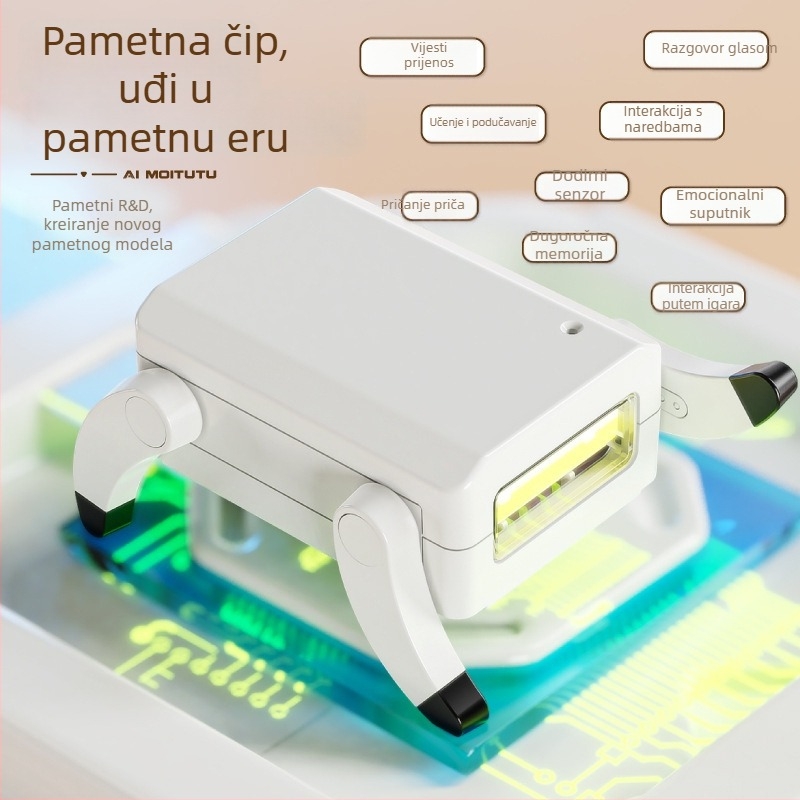 Pametno interaktivno robotsko pas za stolni rad s AI glasom, 8GB memorije, punjiva litijionska baterija, dodirni odziv