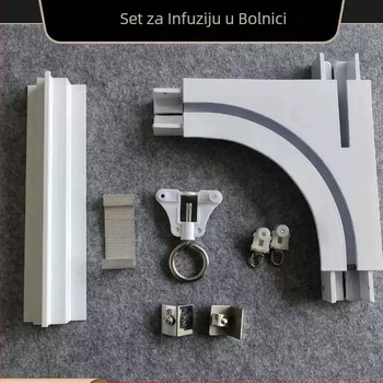 Bolnički skriveni infuzijski vod s ugrađenom integriranom šinom – aluminijska legura, model JN-49mm, marka Jinna, moderan minimalistički stil, površinska obrada: lakirano