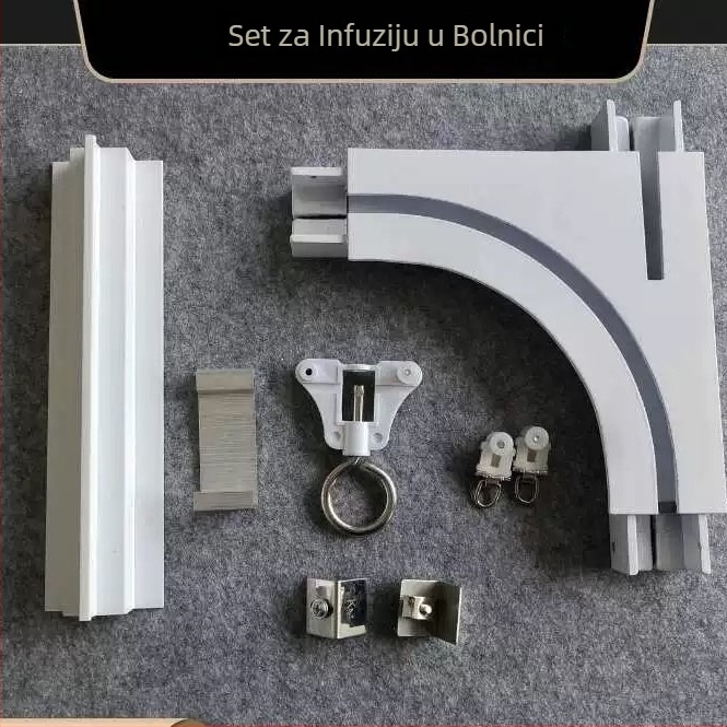 Bolnički skriveni infuzijski vod s ugrađenom integriranom šinom – aluminijska legura, model JN-49mm, marka Jinna, moderan minimalistički stil, površinska obrada: lakirano