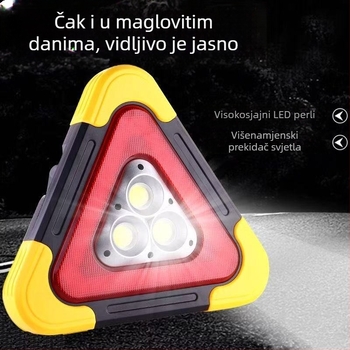 Prometni upozoravajući znak od ABS materijala, reflektirajući model, 5V, za automobilsku upotrebu
