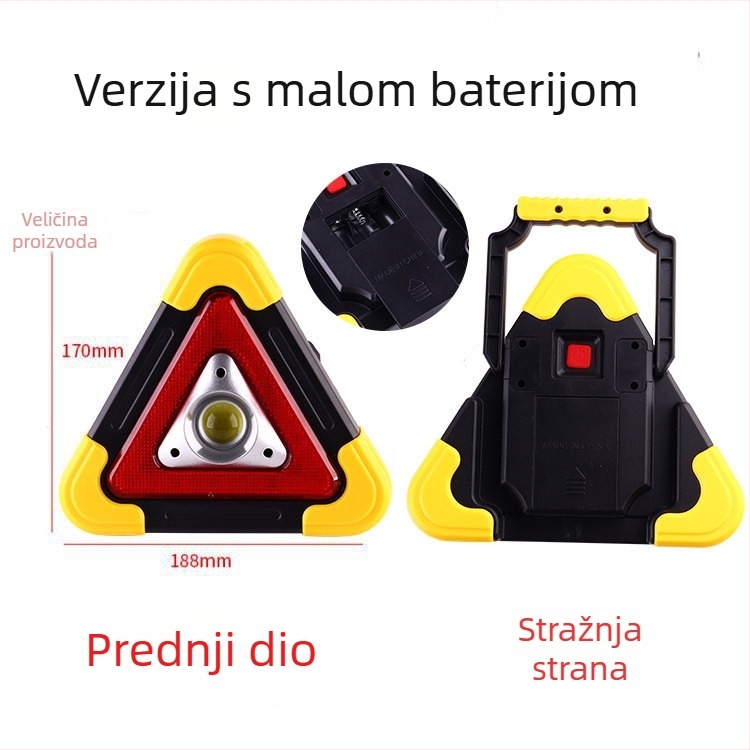 Prometni upozoravajući znak od ABS materijala, reflektirajući model, 5V, za automobilsku upotrebu