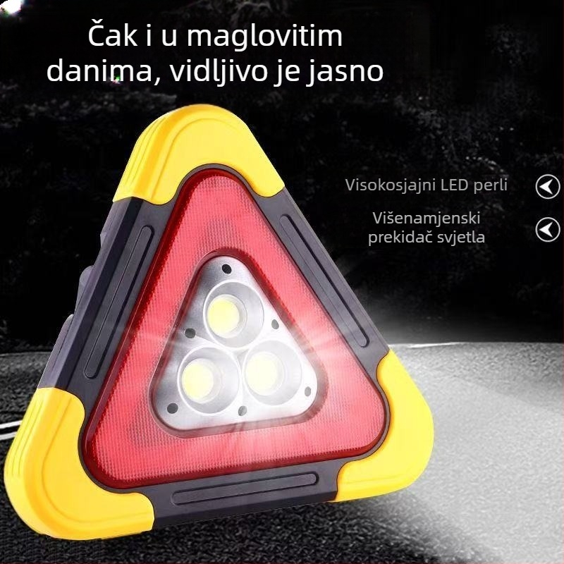 Prometni upozoravajući znak od ABS materijala, reflektirajući model, 5V, za automobilsku upotrebu