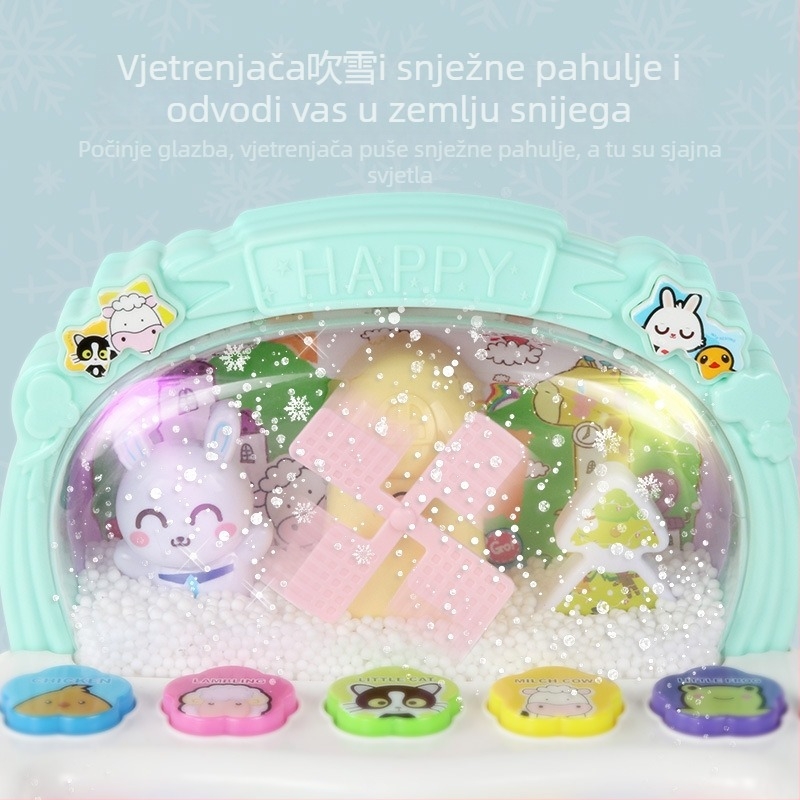 Snježna obrazovna glazbena klavijatura igračka – elektronički klavir za bebe i malu djecu (0–3 godine), plastika, brend Zhi Xiaoyue