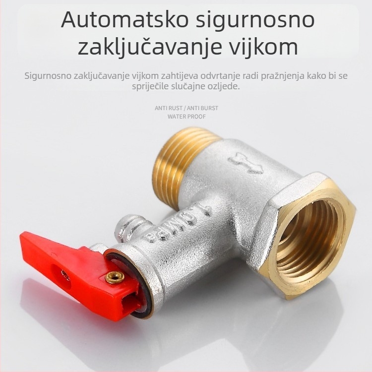 Ventil za grijanje vode – bakreno tijelo, jednostrani provjerni ventil, regulator tlaka, solarni sigurnosni ventil