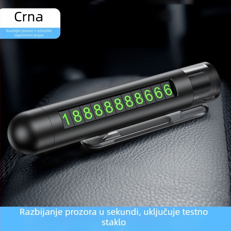 Tedma Autosigurnosni čekić 3-u-1: razbijač stakla, tablica za parkiranje i kopča sigurnosnog pojasa – cinkova legura, metal + plastika, prilagodljiv