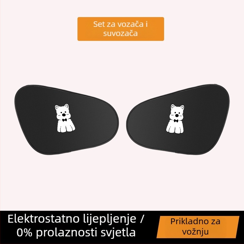 Auto sjenilo za prozor - toplinska izolacija, aluminijska folija, ugradnja snap-in, univerzalna prilagodba, crtani uzorak
