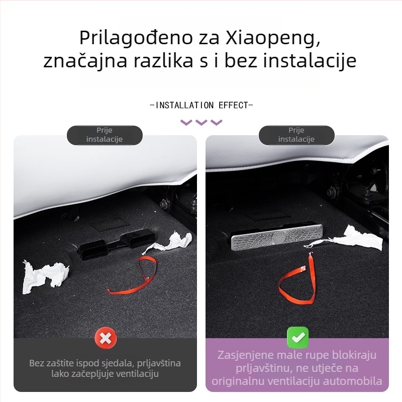 Zaštitni poklop za izlaz zraka za Xiaopeng P7/P7+ od nehrđajućeg čelika; OEM prilagođavanje; mogućnost tiska logotipa; izvoz preko granice